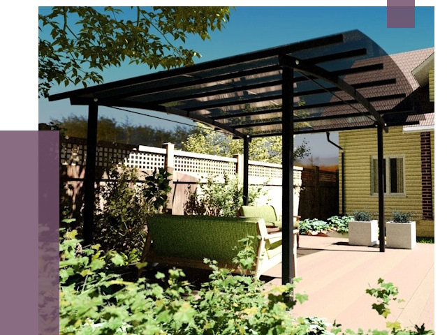 Навесы для террасы в Сарове от 13279 руб. под ключ | ПРОЛЁТ-Сро