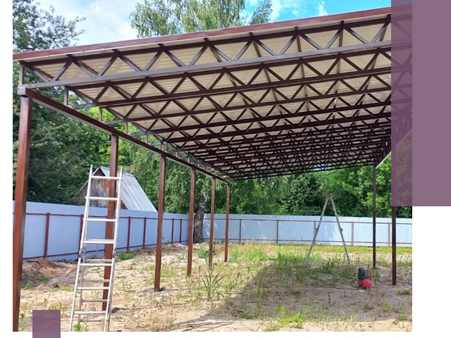 Односкатные навесы под ключ в Сарове — изготовление и монтаж