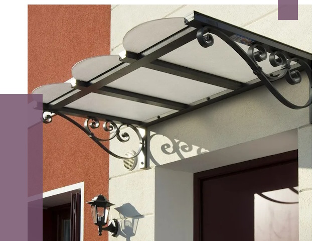 Односкатные козырьки в Сарове от 8540 руб.  | ПРОЛЁТ-Сро