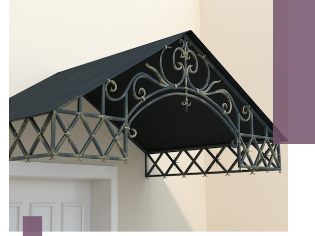 Двускатные металлические козырьки под ключ в Сарове