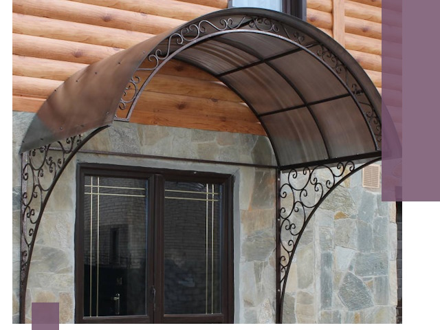 Арочные козырьки под ключ в Сарове: изготовление и монтаж